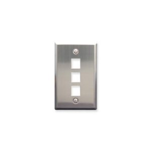 ICC-IC107SF3SS FACEPLATE, STAINLESS STEEL,1-GANG,3-PORT