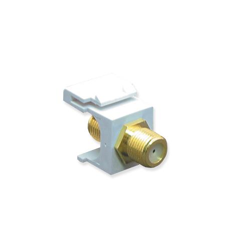 ICC-IC107B5GWH MODULE, F-TYPE, GOLD PLATED, WHITE