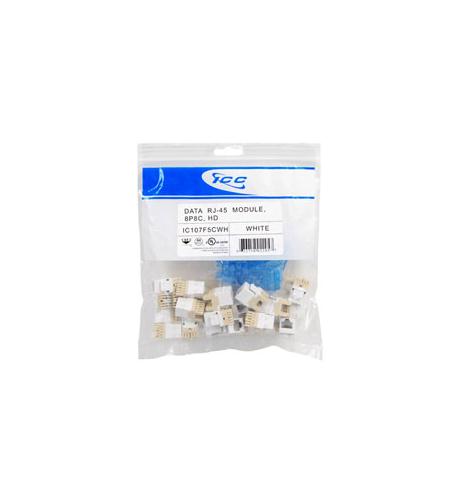 ICC-IC107F5CWH MODULE, CAT 5e, HD, 25 PK, WHITE