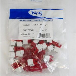 ICC-IC107F6CWH MODULE, CAT 6, HD, 25PK, WHITE