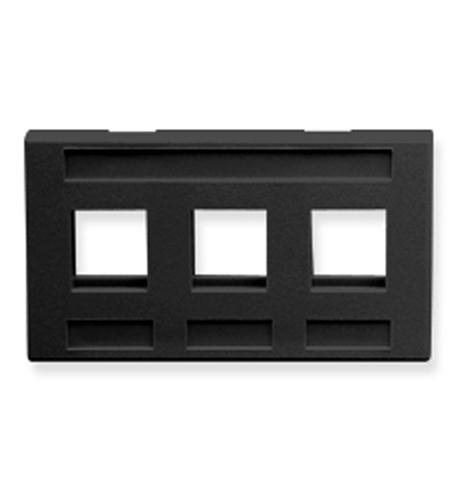 ICC-IC107FM3BK FACEPLATE, FURNITURE, 3-PORT, BLACK