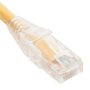 ICC-ICPCSP01YL PATCH CORD CAT5e CLEAR BOOT 1′ YELLOW