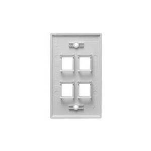 ICC-IC107F04WH FACEPLATE, FLAT, 1-GANG, 4-PORT, WHITE