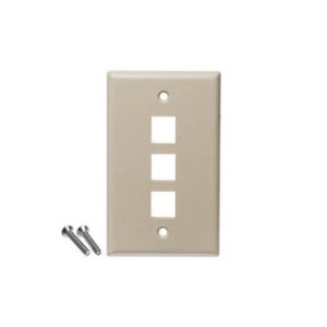 ICC-IC107F3CIV FACEPLATE, FLAT,1-GANG,3-PORT, 25PK, IV