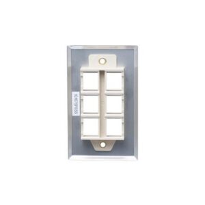 ICC-IC107SF6SS FACEPLATE, STAINLESS STEEL,1-GANG,6-PORT