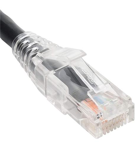 ICC-ICPCSW07BK PATCH CORD,CAT 6, CLEAR BOOT,7',10PK,BK
