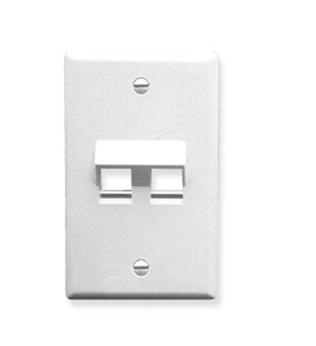 ICC-IC107DA2WH FACEPLATE, ANGLED, 1-GANG, 2-PORT, WHITE