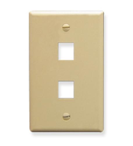 ICC-IC107LF2IV FACEPLATE, OVERSIZED, 2-PORT, IVORY