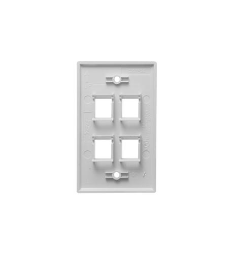 ICC-IC107F4CWH FACEPLATE, FLAT,1-GANG,4-PORT, 25PK, WH - Image 3