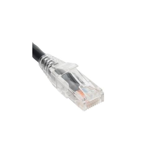 ICC-ICPCSP01BK PATCH CORD, CAT5e, CLEAR BOOT, 1' BLACK