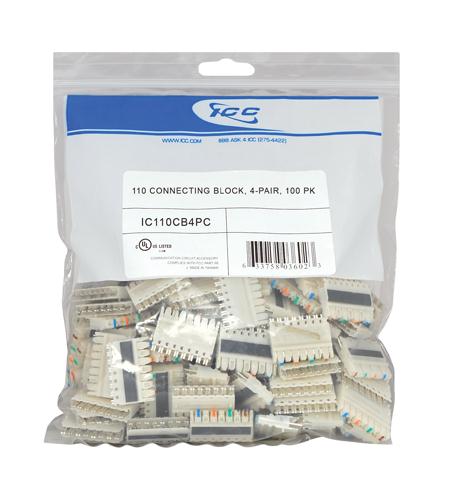 ICC-IC110CB4PC 110 CONNECTING BLOCK, 4-PAIR, 100 PK