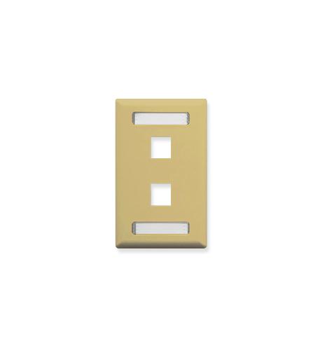 ICC-IC107S02IV FACEPLATE, ID, 1-GANG, 2-PORT, IVORY